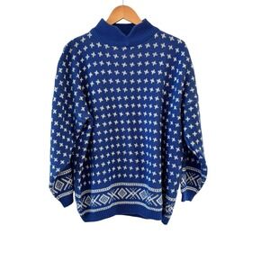 Venezia Blue and White V-Neck Sweater